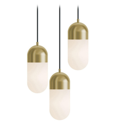 AFX Lighting Afx Lighting Irvine Light Antique Brass LED Multi-Light Pendant with Oblong Shade IRVP05LAJUDLBRND3