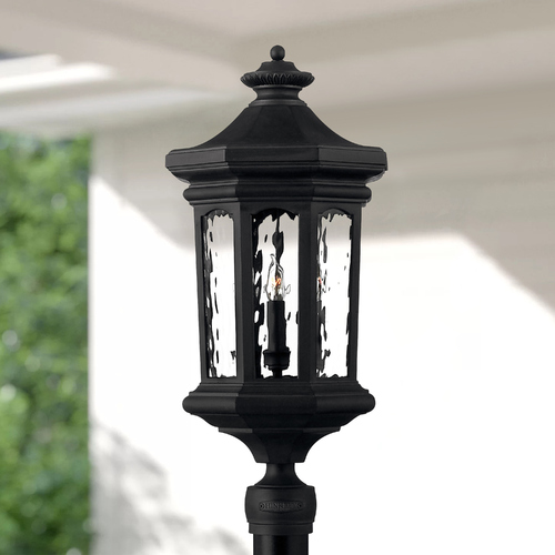 Hinkley Post Light with Clear Glass in Museum Black Finish 1601MB