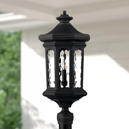Hinkley Post Light with Clear Glass in Museum Black by Hinkley Lighting 1601MB