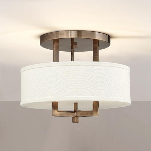 Hampton 15-Inch Brushed Bronze LED Semi-Flush Mount by Hinkley Lighting