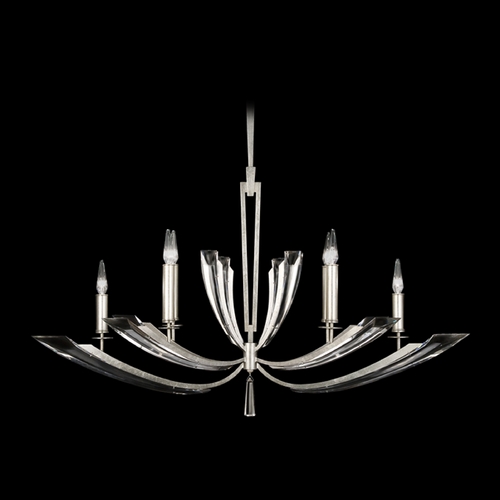 Fine Art Lamps Vol De Cristal Silver Leaf Crystal Chandelier