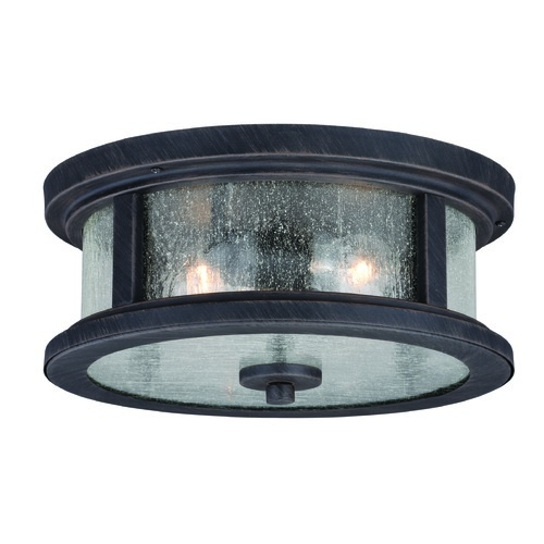 Seeded Glass Outdoor Flush Mount in Iron by Vaxcel Lighting