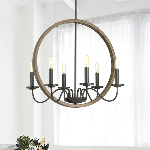 Fontayne Antique Bronze 6-Light Chandelier by Progress Lighting