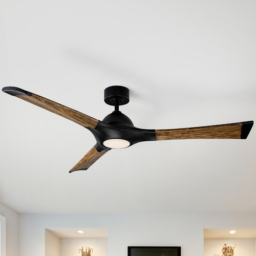 Woody 60-Inch LED Smart Outdoor Fan in Matte Black by Modern Forms