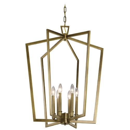 Abbotswell 6-Light Natural Brass Pendant by Kichler Lighting