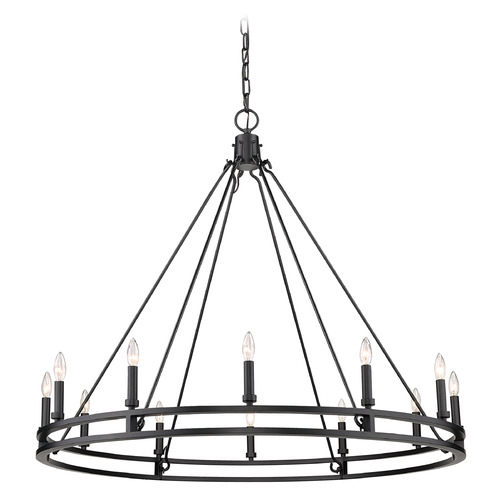 Dennison Matte Black Chandelier by Z-Lite