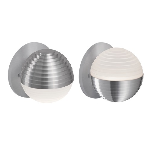 Modern Brushed Nickel LED Sconce with Frosted Shade 3000K 260LM by Kuzco Lighting