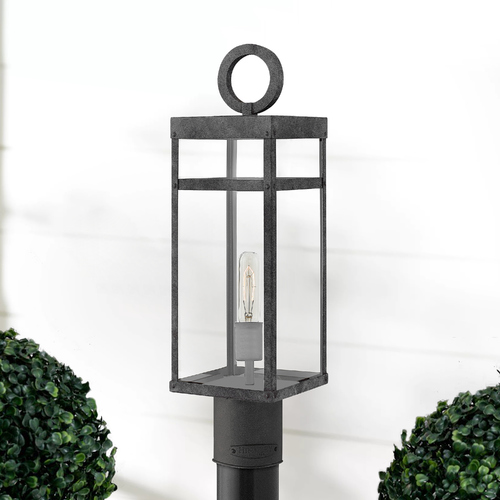 Porter Large Aged Zinc LED Post Light by Hinkley Lighting