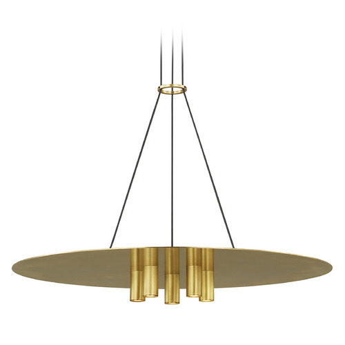 Ponte 22-Inch 277V LED Pendant in Natural Brass by Visual Comfort Modern