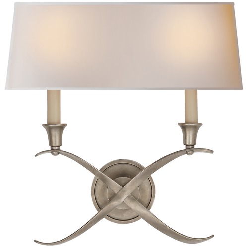 Visual Comfort Signature Collection E.F. Chapman Cross Bouillotte Sconce in Nickel by Visual Comfort Signature CHD1191ANNP