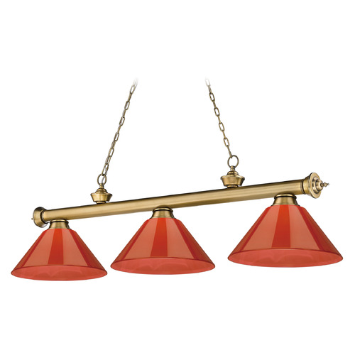 Z-Lite Cordon Rubbed Brass Billiard Light by Z-Lite 2306-3RB-PRD