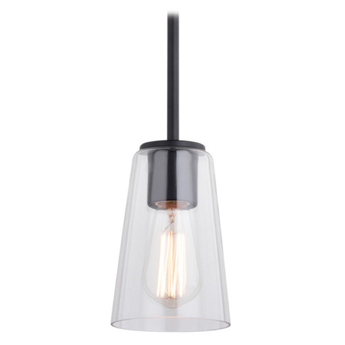Vaxcel Lighting Beverly Matte Black Mini-Pendant Light with Conical Shade