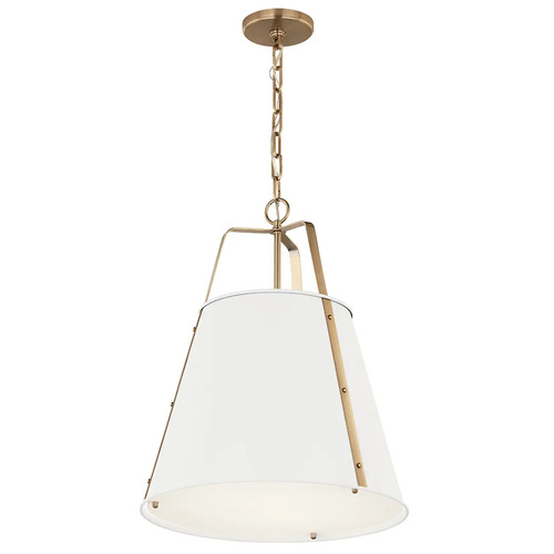 Kichler Lighting Etcher 2-Light Pendant in White & Champagne Bronze by Kichler Lighting 52711WH