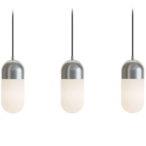 Afx Lighting Irvine Satin Nickel LED Multi-Light Pendant with Oblong Shade