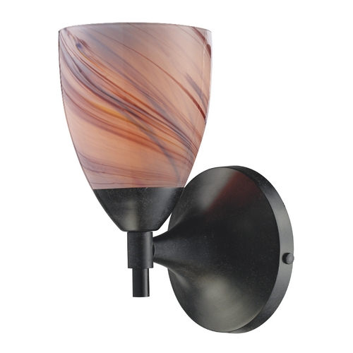 Elk Lighting Elk Lighting Art Glass Sconce Wall Light in Dark Rust Finish 10150/1DR-CR