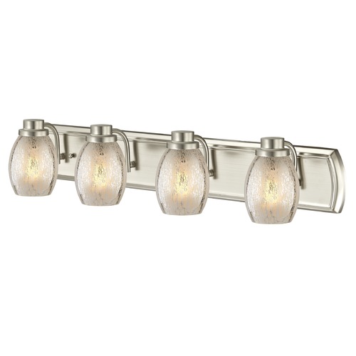 Design Classics Lighting Industrial Mercury Glass 4-Light Bath Vanity Light in Satin Nickel 1204-09 GL1034-MER