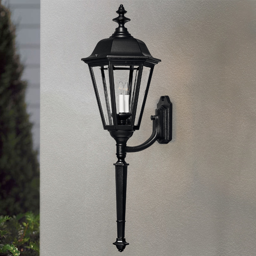 Hinkley Outdoor Wall Light with Clear Glass in Black Finish 1470BK