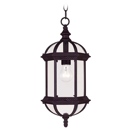 Kensington Textured Black Outdoor Hanging Light by Savoy House