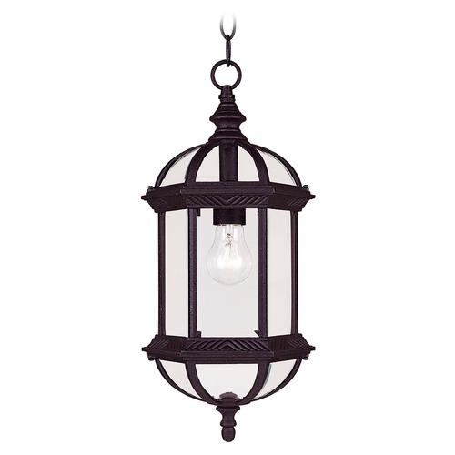 Savoy House Kensington Textured Black Outdoor Hanging Light by Savoy House 5-0631-BK