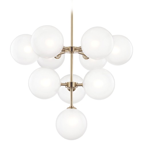 Ashleigh LED Chandelier in Brass by Mitzi by Hudson Valley