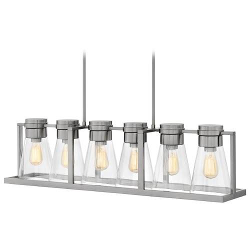 Hinkley Hinkley Refinery 6-Light Brushed Nickel Chandelier with Clear Glass 63306BN-CL