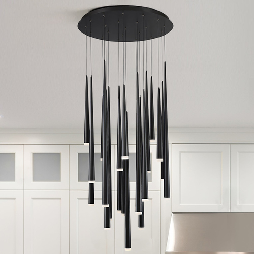 Cascade 21-Light LED Pendant in Black by Modern Forms