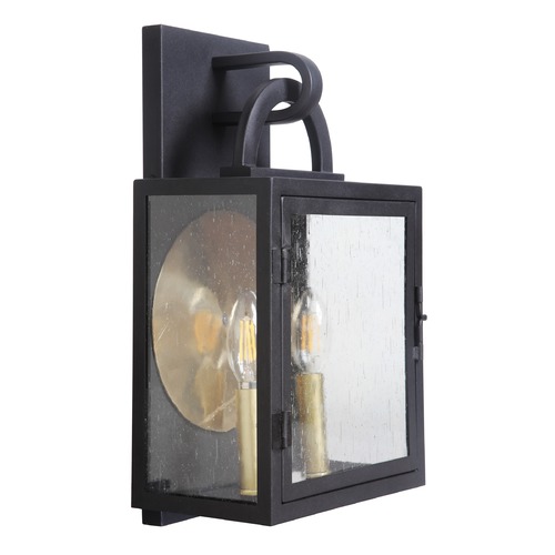 Wolford 15.75-Inch Textured Matte Black Outdoor Wall Light by Craftmade Lighting