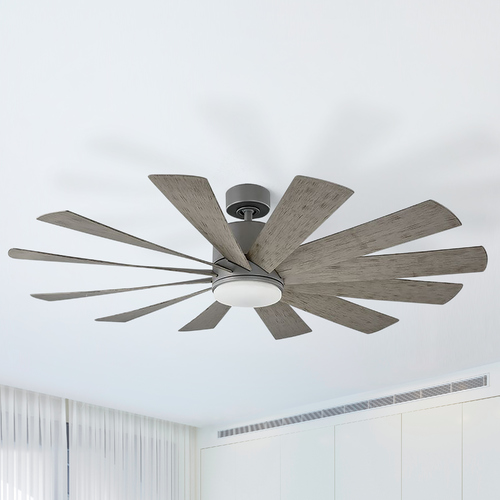 Modern Forms by WAC Lighting Windflower 60-Inch LED Smart Outdoor Fan in Graphite 2700K by Modern Forms FR-W1815-60L27GHWG