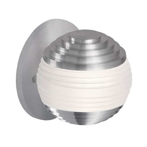 Modern Brushed Nickel LED Sconce with Frosted Shade 3000K 201LM by Kuzco Lighting