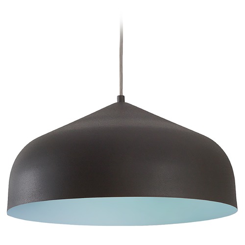 Kuzco Lighting Helena Graphite with Blue Pendant Light with Bowl / Dome Shade