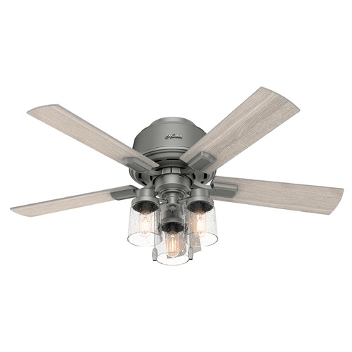 Hartland Matte Silver LED Ceiling Fan by Hunter Fan Company