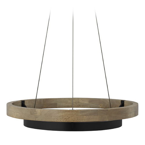Visual Comfort Modern Collection Grace 24-Inch LED Chandelier in Black & Oak by Visual Comfort Modern 700GRC24BW-LED930