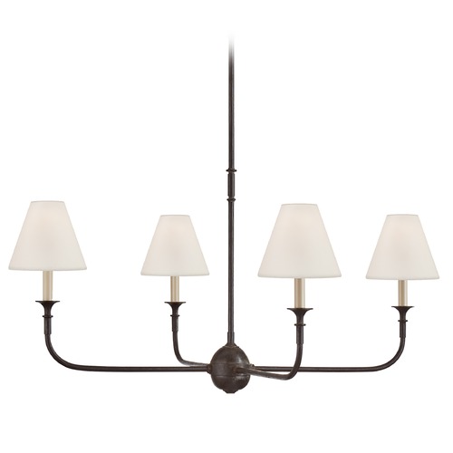 Visual Comfort Signature Collection Thomas OBrien Piaf Chandelier in Aged Iron & Oak by Visual Comfort Signature TOB5451AIEBOL