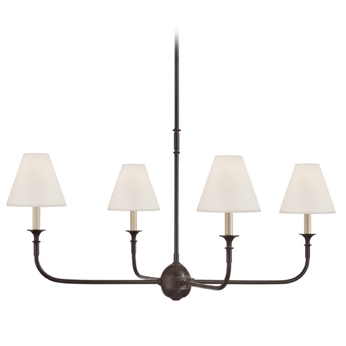 Thomas OBrien Piaf Chandelier in Aged Iron & Oak by Visual Comfort Signature