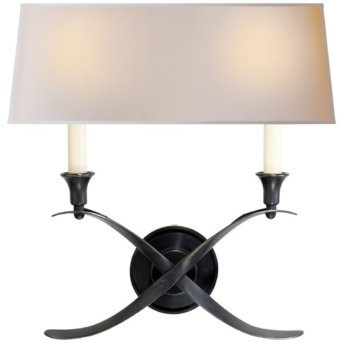 Visual Comfort Signature Collection E.F. Chapman Cross Bouillotte Sconce in Bronze by Visual Comfort Signature CHD1191BZNP