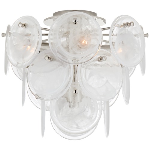 Aerin Loire Tiered Flush Mount in Polished Nickel by Visual Comfort Signature