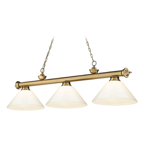 Z-Lite Cordon Rubbed Brass Billiard Light by Z-Lite 2306-3RB-PWH