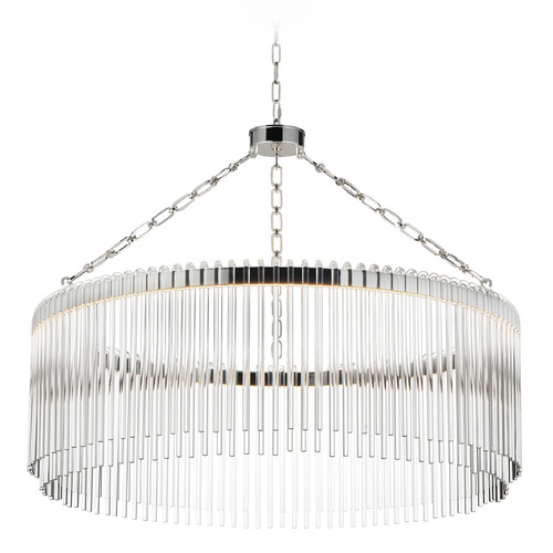 Maxim Lighting Maxim Lighting Jolie Polished Nickel LED Pendant Light with Drum Shade 38423CLPN