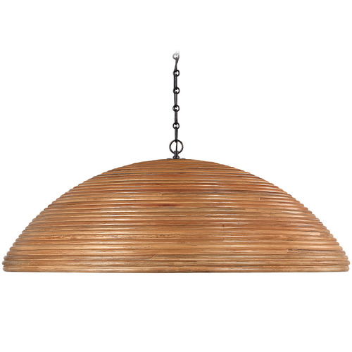 Linnea Bronze Natural Ribbon Glass Flush Mount Light