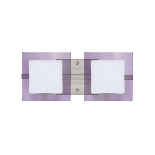 Modern Bathroom Light Purple Glass Satin Nickel by Besa Lighting