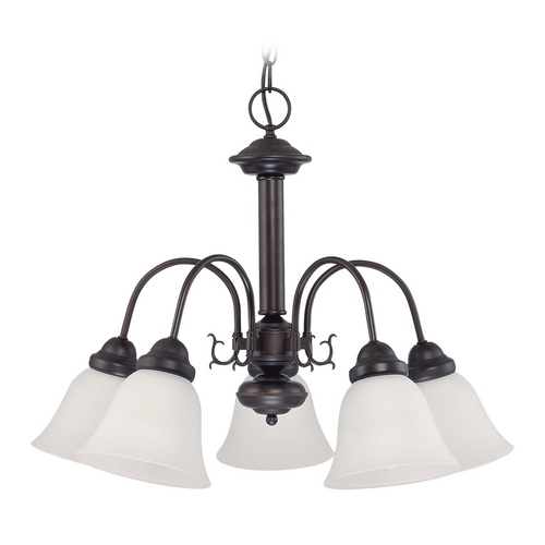 Nuvo Lighting Chandelier with White Glass in Mahogany Bronze Finish 60/3141