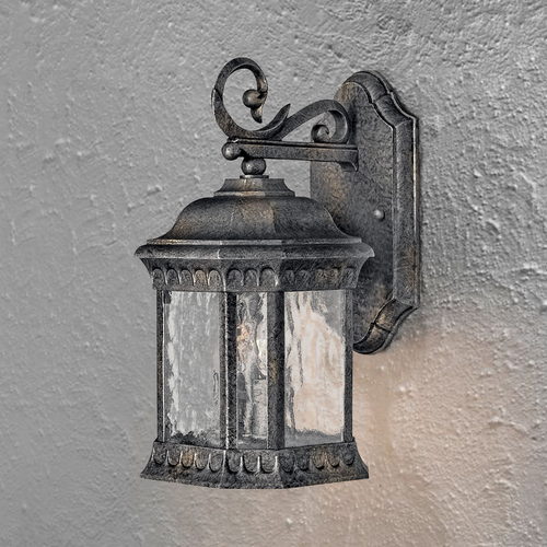 Hinkley Outdoor Wall Light with Clear Glass in Black Granite Finish 1720BG