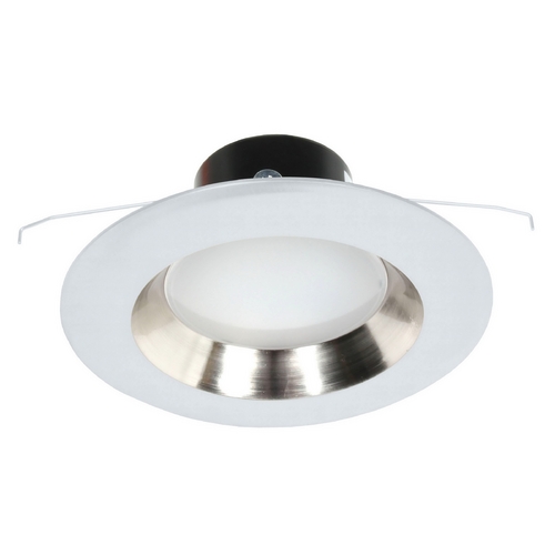 LED Retrofit Trim with Satin Nickel Reflector for 5 or 6 Inch Recessed Cans 3000K 1100 Lumens