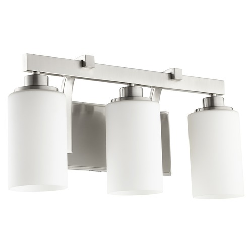 Lancaster Satin Nickel Bathroom Light by Quorum Lighting