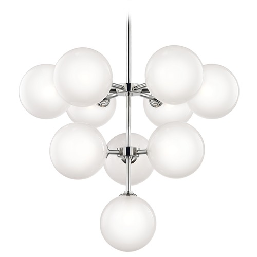 Ashleigh LED Chandelier in Polished Nickel by Mitzi by Hudson Valley