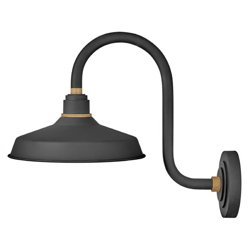 Hinkley Foundry 12-Inch Wide Textured Black & Brass Barn Light by Hinkley Lighting 10362TK