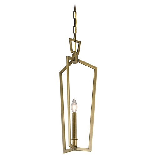 Kichler Lighting Abbotswell 1-Light Natural Brass Pendant with Exposed Bulbs 43497NBR