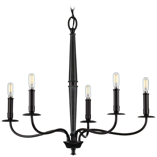 Progress Lighting Durrell Matte Black & Cerused Black Chandelier