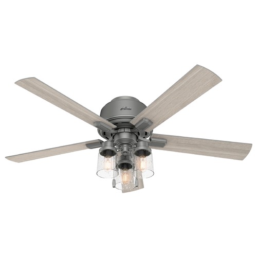 Hartland Matte Silver LED Ceiling Fan by Hunter Fan Company