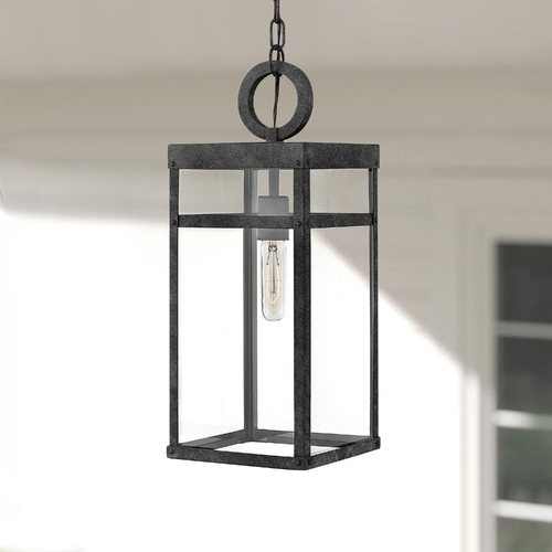 Hinkley Porter Aged Zinc LED Outdoor Hanging Light by Hinkley Lighting 2802DZ-LL